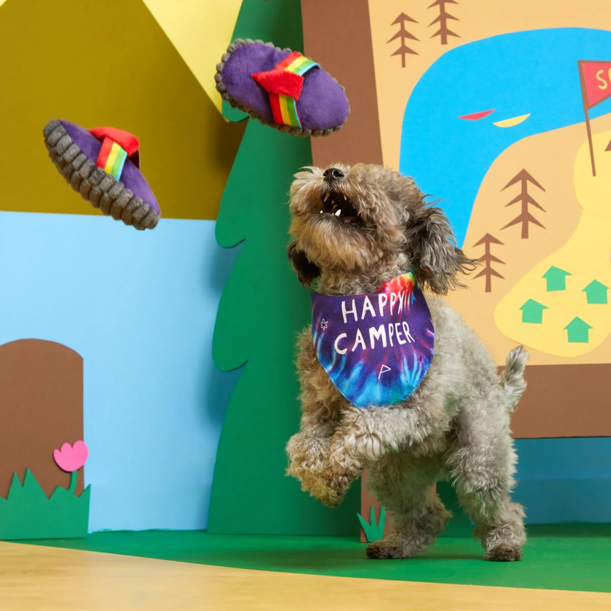 Bandana-Rama Yip Flops Plush Enrichment Dog Toy & Dog Bandana - Image 3