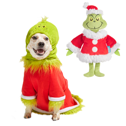 Grouchy Slouchy Grinch Costume & Toy Bundle