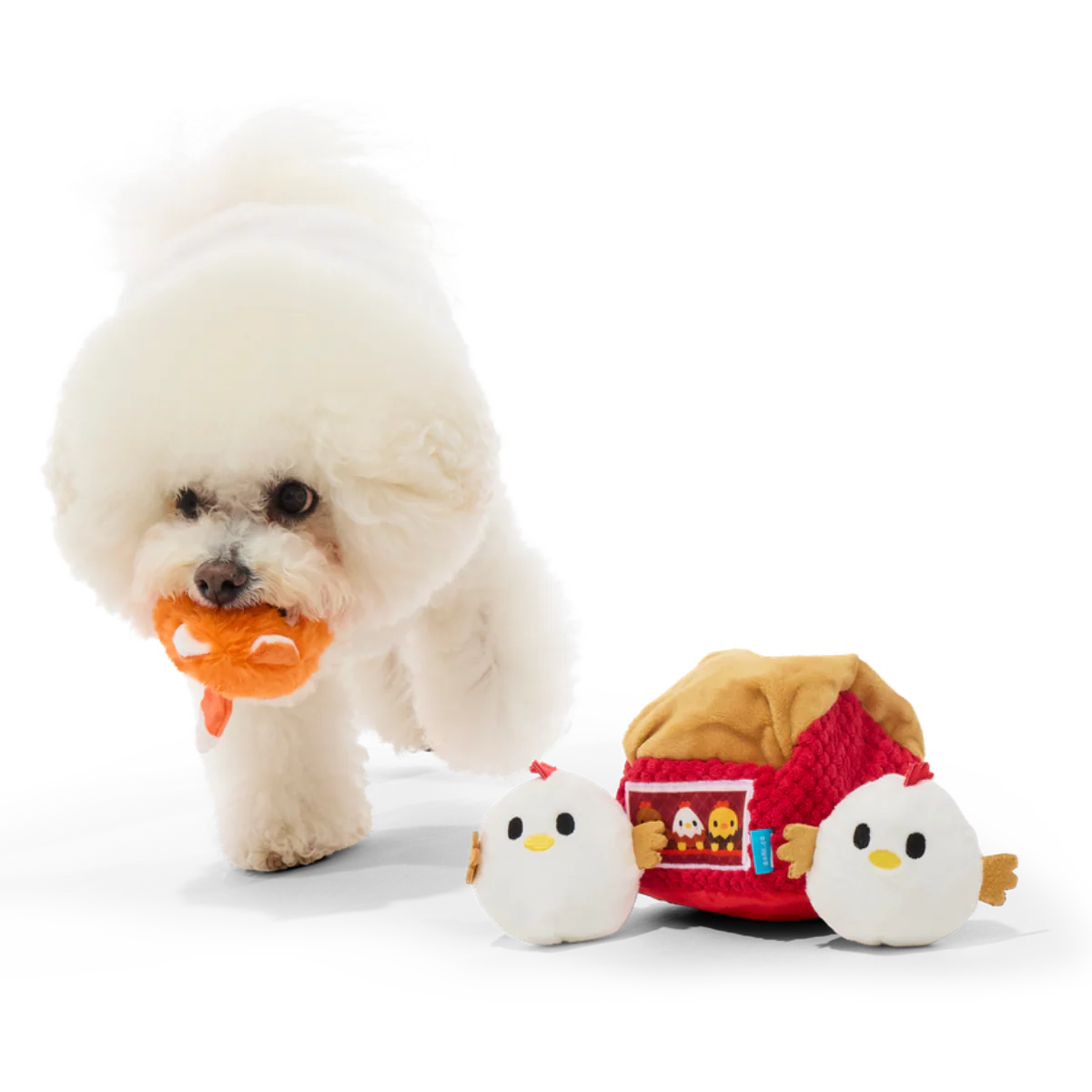 Hen Party Plush Multi-Part + Enrichment Dog Toy - Image 2