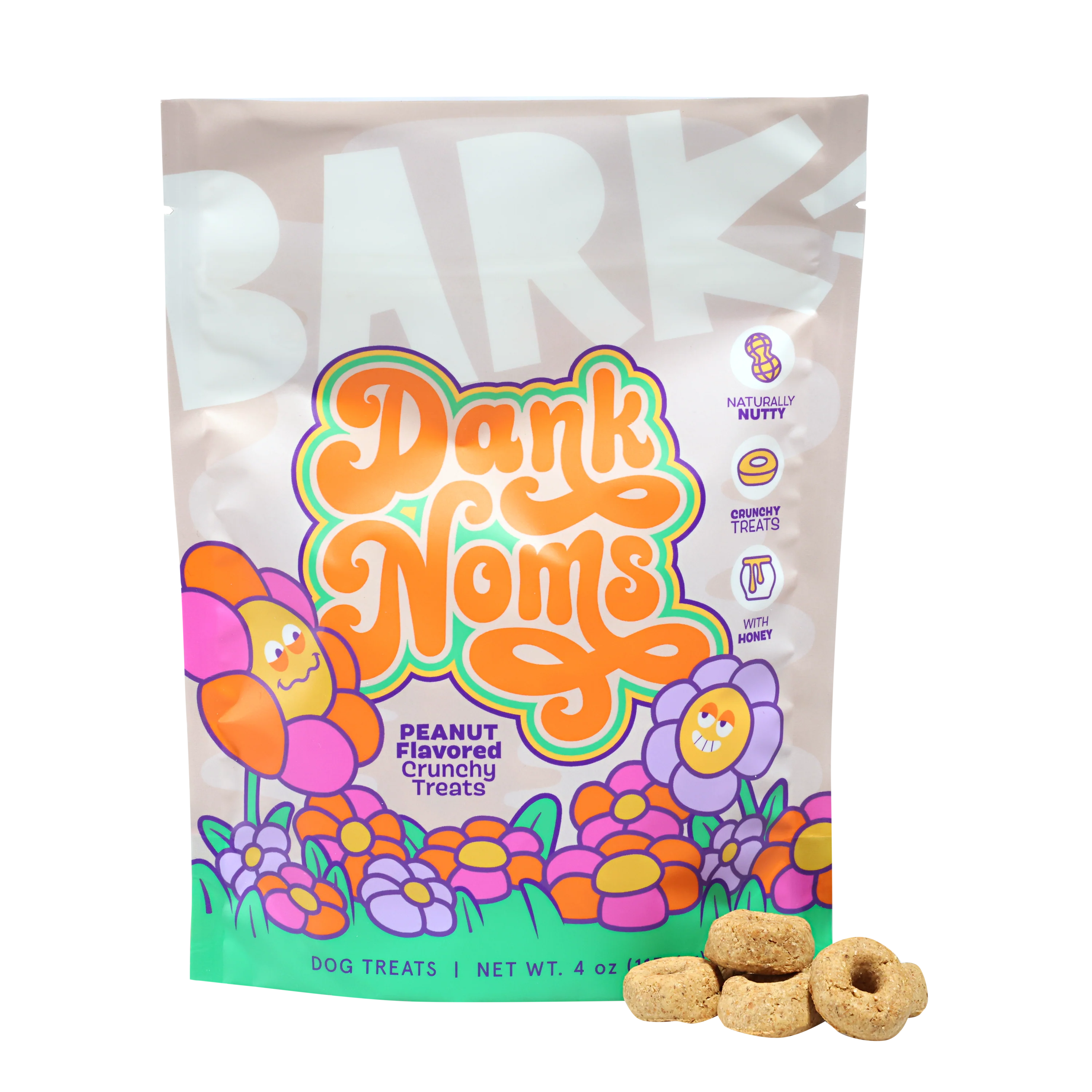 Dank Noms Peanut Crunchy Dog Treats, 4 oz