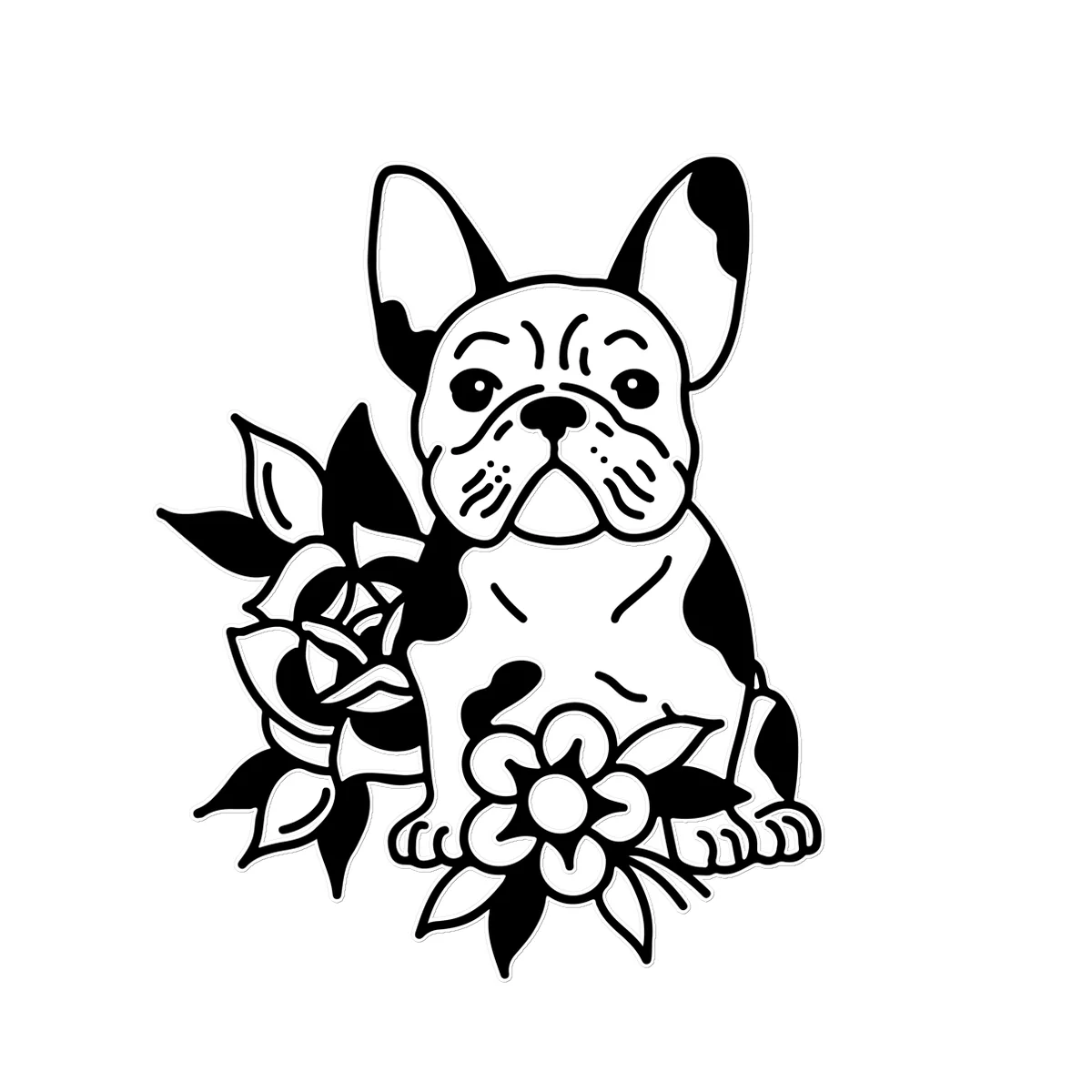 Dog Flowers Temporary Tattoo - Image 5