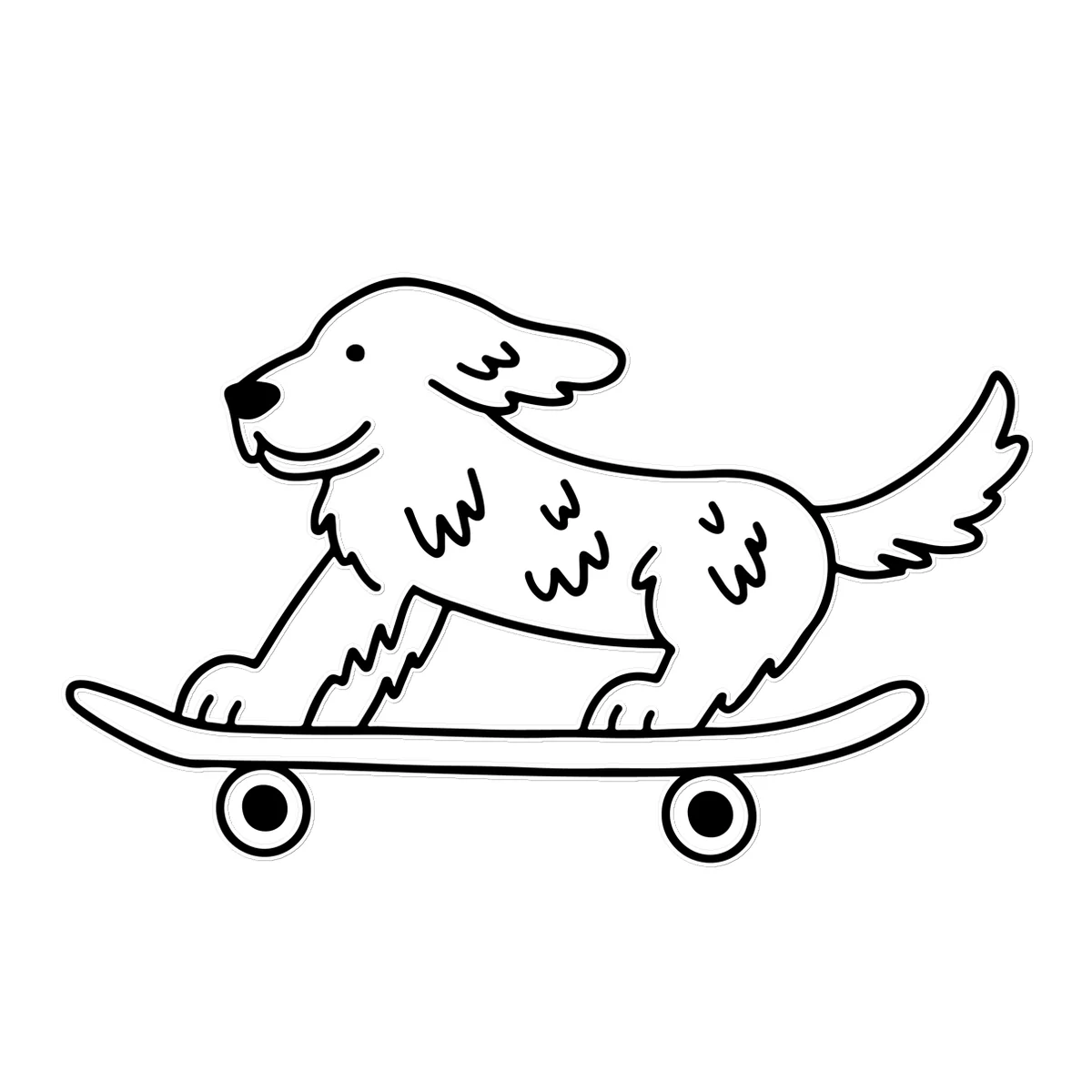 Dog on Skateboard Temporary Tattoo - Image 4