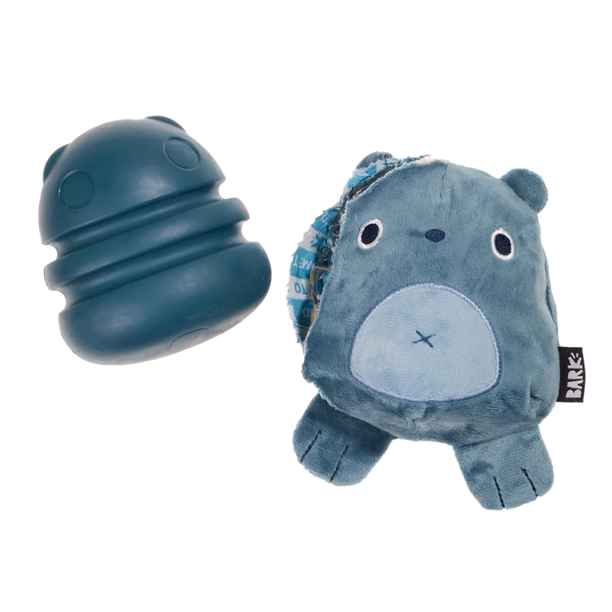Grey Bear Hugger Durable Super Chewer 2-in-1 Rip and Reveal Dog Toy