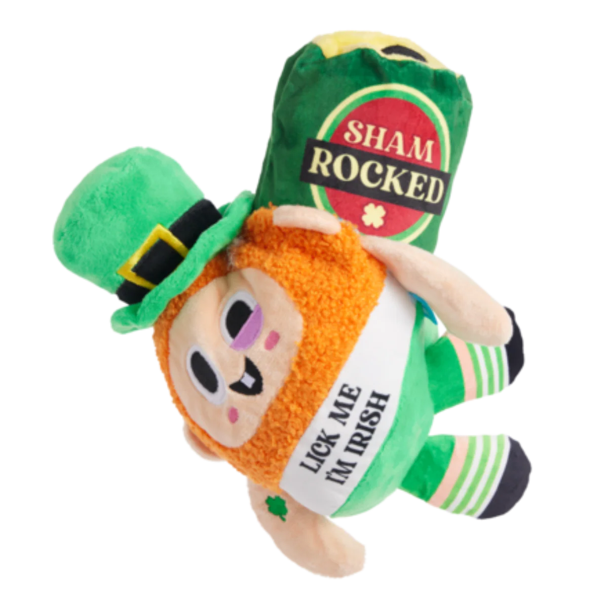 Lick Me Leprechaun Plush 2-in-1 Rip and Reveal + Gnaw Dog Toy - Image 2