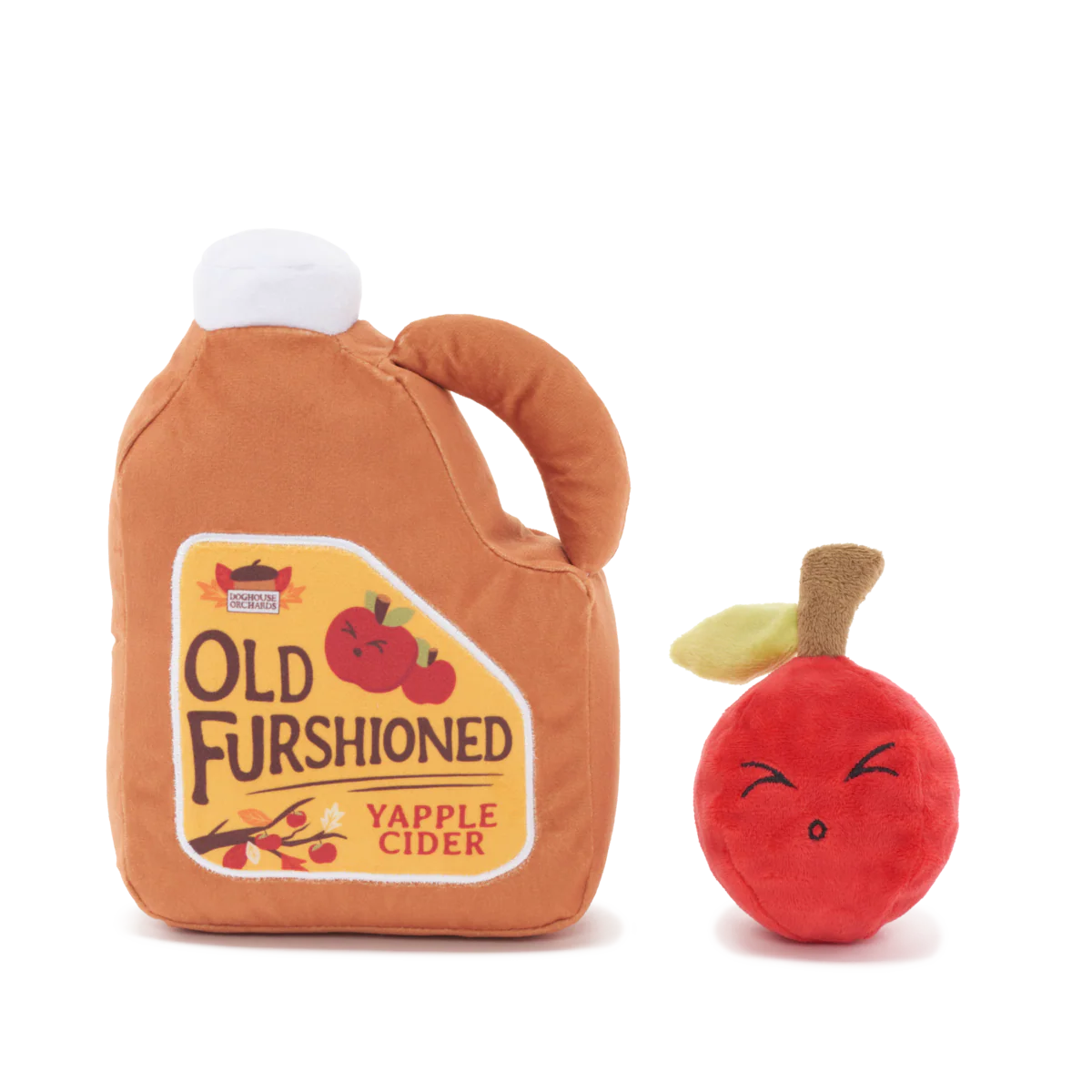 Old Furshioned Yapple cider Plush 2-in-1 Rip and Reveal Dog Toy